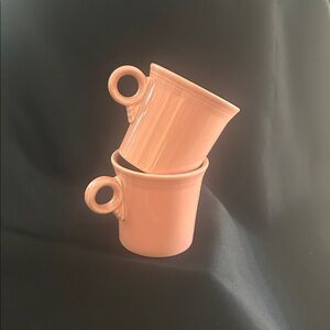 Fiesta ware Homer Laughlin Pink Fiestaware pair of Mugs retired color EUC coffee